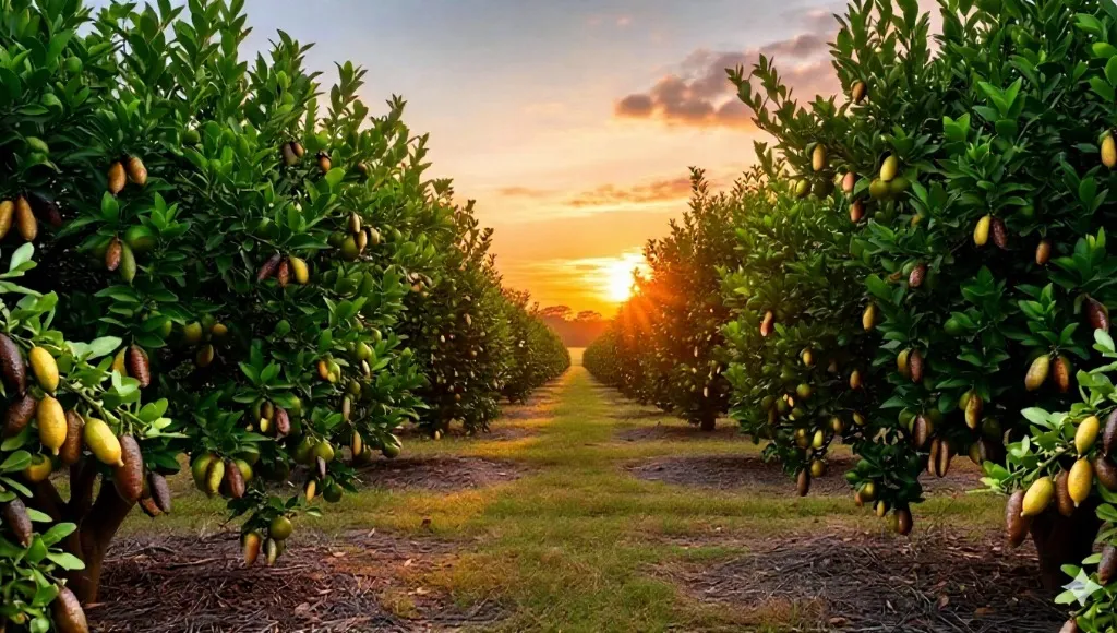 Limão caviar cortado mostrando vesículas translúcidas